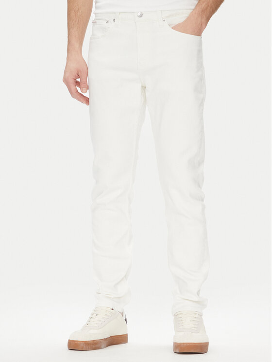 Calvin Klein Jeans Дънки J30J327541 Бял Slim Fit цвят на ниска цена