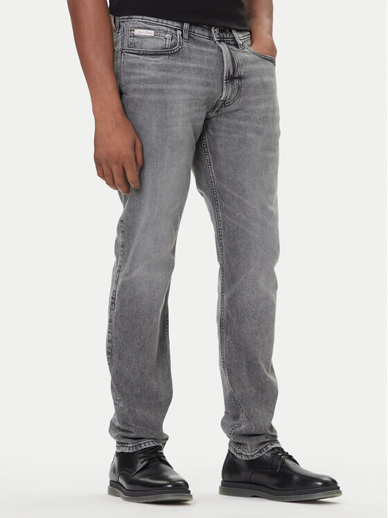 Calvin Klein Jeans Дънки LV04RD705G Сив Slim Fit цвят на ниска цена