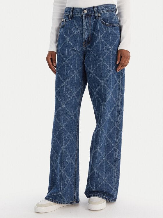 Calvin Klein Jeans Дънки Low Rise Baggy LV047D709G Син Loose Fit цвят на ниска цена