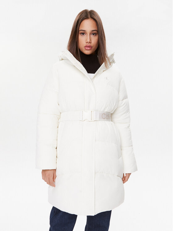 Calvin Klein Jeans Зимно яке J20J221894 Екрю Regular Fit цвят на ниска цена