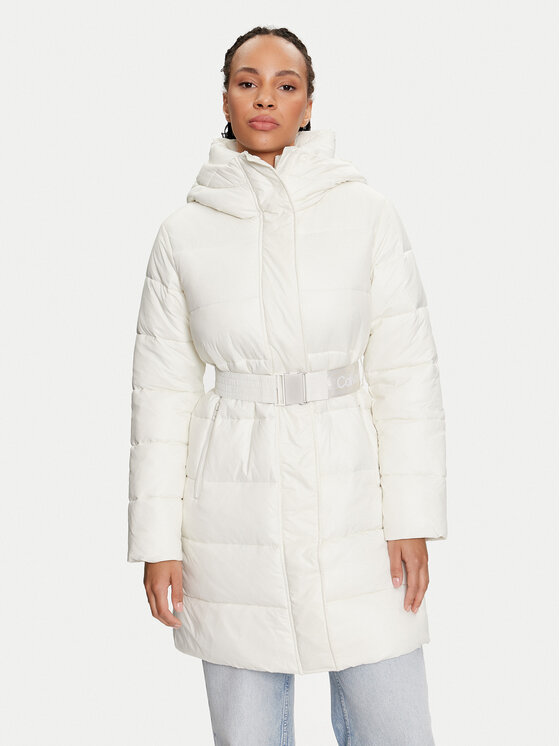 Calvin Klein Jeans Зимно яке J20J223578 Екрю Regular Fit цвят на ниска цена