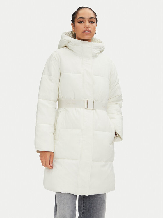 Calvin Klein Jeans Зимно яке J20J224122 Екрю Relaxed Fit цвят на ниска цена