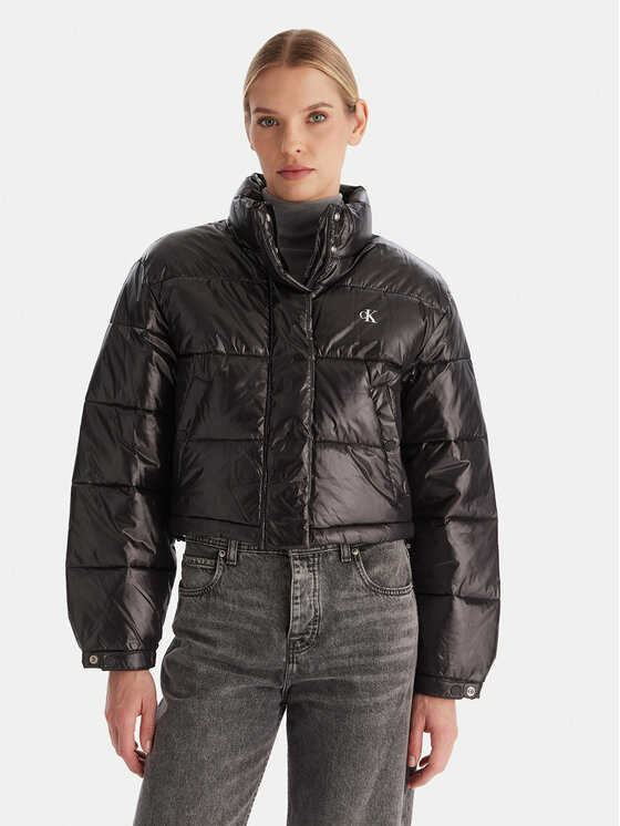 Calvin Klein Jeans Зимно яке LV047D504G Черен Regular Fit цвят на ниска цена