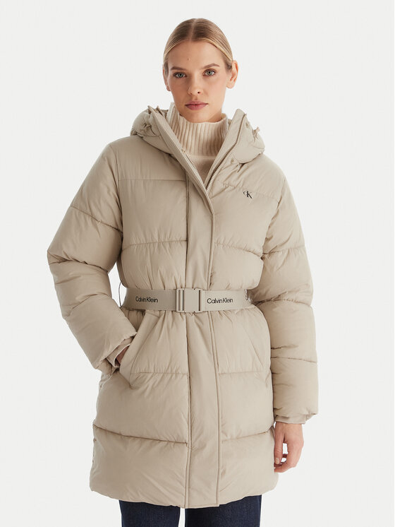 Calvin Klein Jeans Зимно яке LV047D508G Бежов Regular Fit цвят на ниска цена