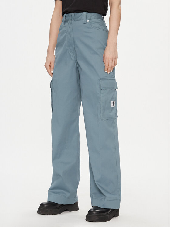 Calvin Klein Jeans Карго панталони Cargo Pant J20J222607 Син Regular Fit цвят на ниска цена