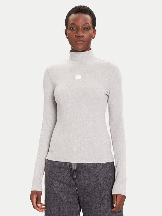 Calvin Klein Jeans Поло LV047D203G Сив Slim Fit цвят на ниска цена