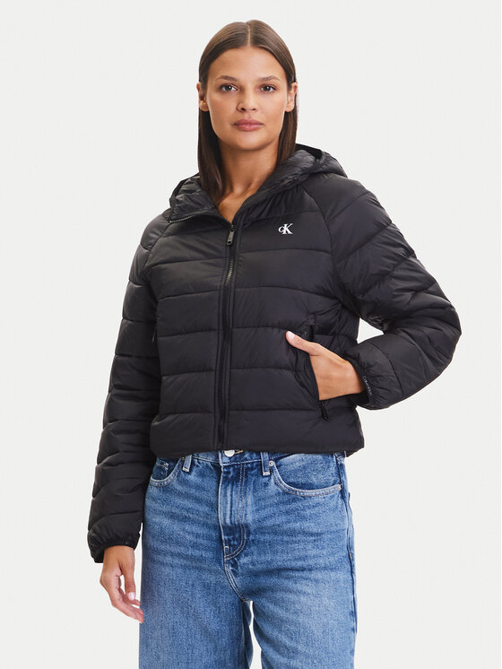 Calvin Klein Jeans Преходно яке LV047C510G Черен Regular Fit цвят на ниска цена