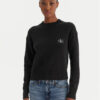 Calvin Klein Jeans Пуловер Ck Embro Badge LV047D351G Черен Regular Fit цвят на ниска цена
