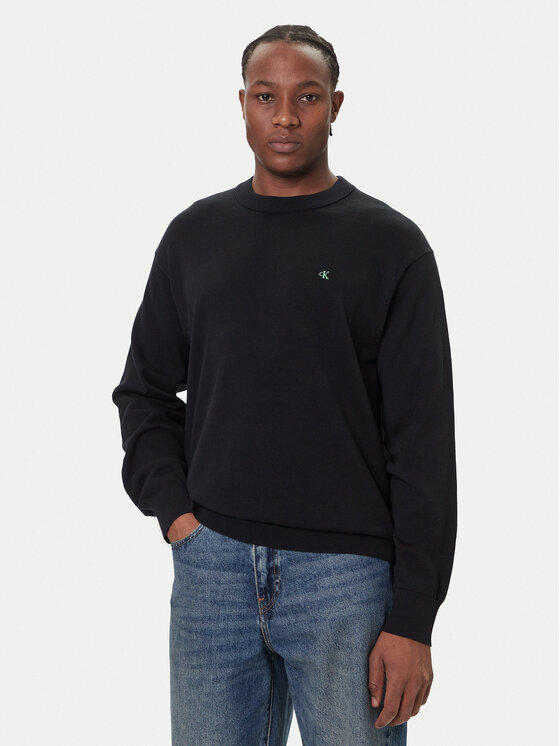 Calvin Klein Jeans Пуловер LV04RC309G Черен Regular Fit цвят на ниска цена