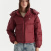 Calvin Klein Jeans Пухено яке Essential LV047D501G Бордо Relaxed Fit цвят на ниска цена