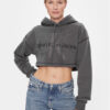 Calvin Klein Jeans Суитшърт Hero Monologo Short Hoodie J20J222540 Сив Regular Fit цвят на ниска цена
