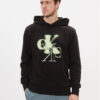 Calvin Klein Jeans Суитшърт Mirrored Ck Logo Hoodie J30J324630 Черен Regular Fit цвят на ниска цена