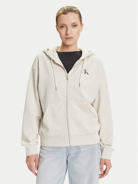 Calvin Klein Jeans Суитшърт Monologo LV047B270G Бежов Regular Fit цвят на ниска цена