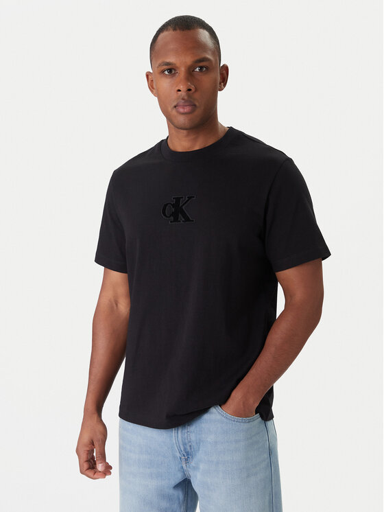 Calvin Klein Jeans Тишърт 20s Easy LV04RD253G Черен Regular Fit цвят на ниска цена