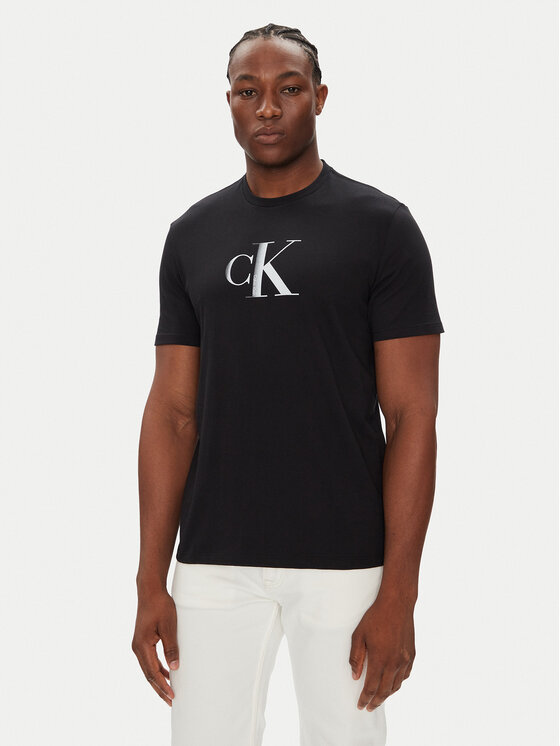 Calvin Klein Jeans Тишърт Center Monogram LV04RC857G Черен Regular Fit цвят на ниска цена