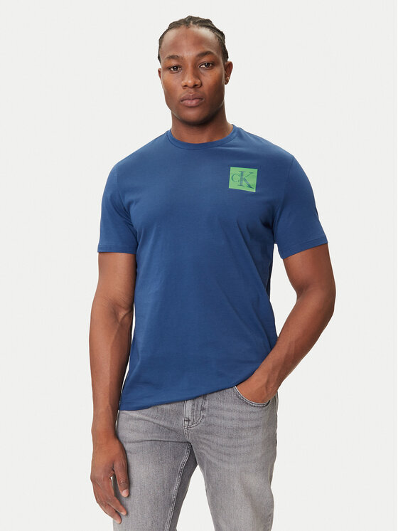 Calvin Klein Jeans Тишърт Gradient Monogram LV04RC859G Син Regular Fit цвят на ниска цена