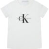 Calvin Klein Jeans Тишърт Monogram Logo IU0IU00068 Бял Regular Fit цвят на ниска цена