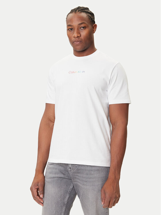 Calvin Klein Jeans Тишърт Pride Graphic LV04RC815G Бял Relaxed Fit цвят на ниска цена