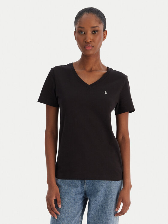 Calvin Klein Jeans Тишърт Ss Monogram Vnk LV047B205G Черен Regular Fit цвят на ниска цена