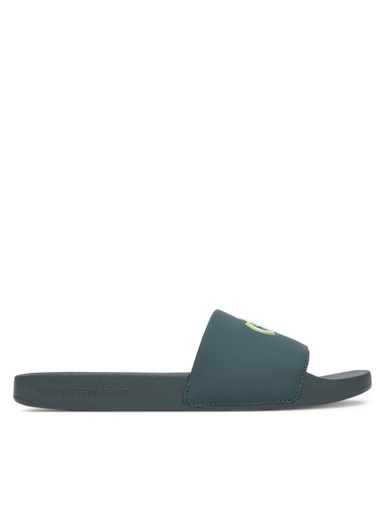 Calvin Klein Jeans Чехли Slide Jelly Mono Pu YM0YM01281 Зелен цвят на ниска цена