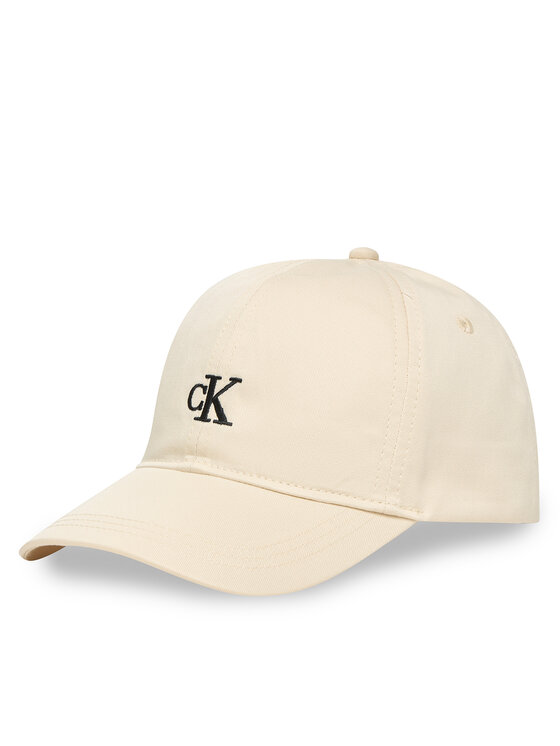 Calvin Klein Jeans Шапка с козирка Monogram IU0IU00150 Екрю цвят на ниска цена