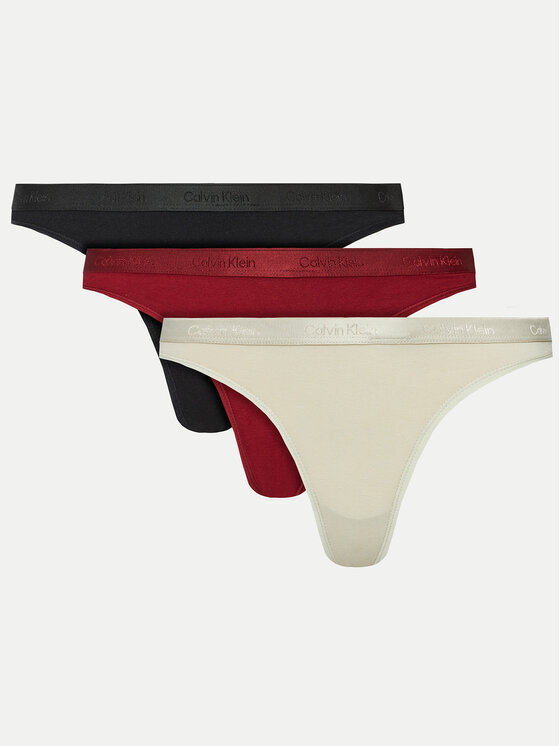 Calvin Klein Underwear Комплект прашки Thong 3pk 000QD5244E Цветен цвят на ниска цена