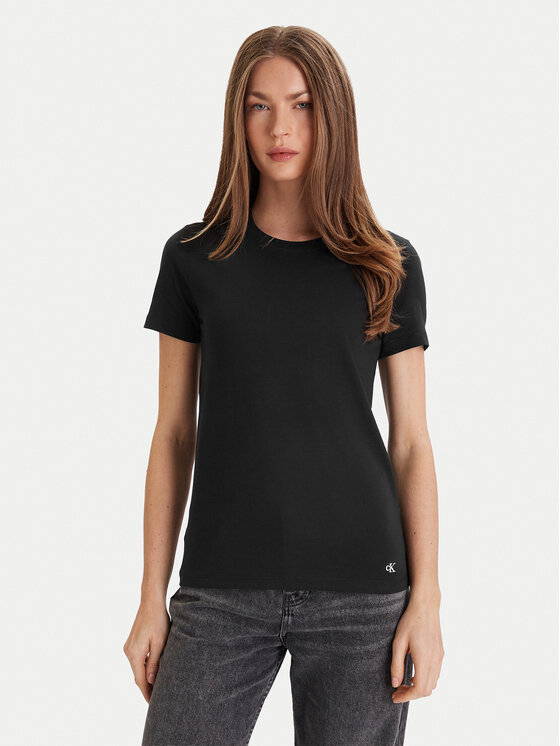 Calvin Klein Underwear Комплект тениски LV00QS7485 Черен Regular Fit цвят на ниска цена