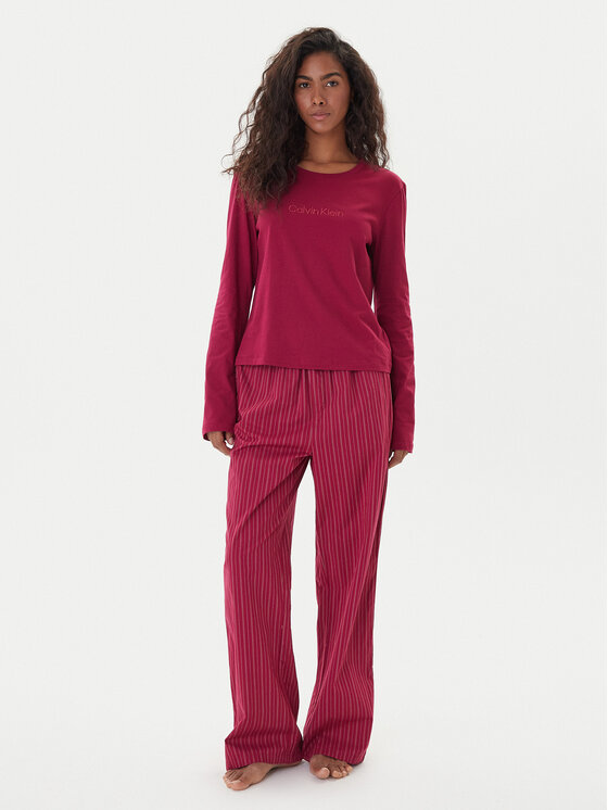 Calvin Klein Underwear Пижама LV00QS7578 Розов Regular Fit цвят на ниска цена