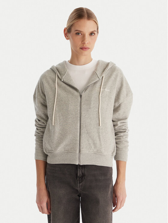 Calvin Klein Underwear Суитшърт LV00QS7513 Сив Regular Fit цвят на ниска цена