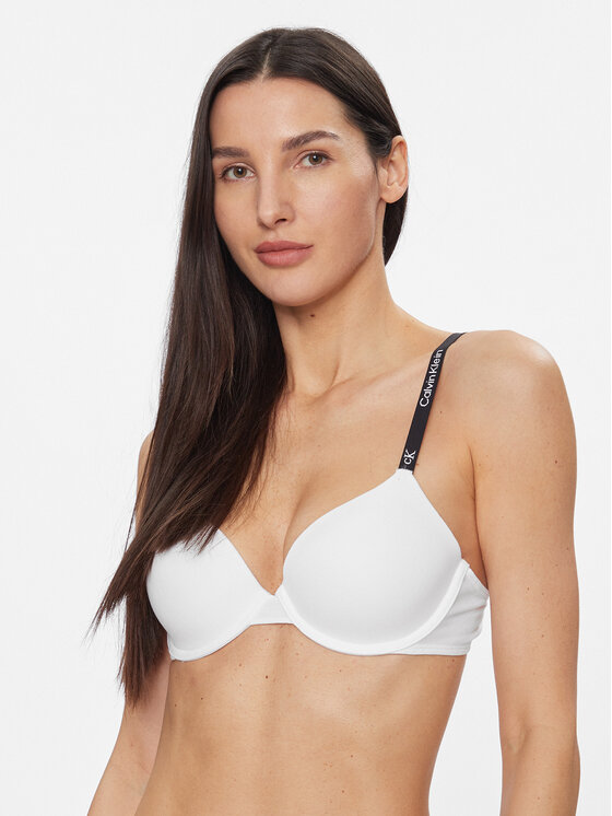 Calvin Klein Underwear Сутиен с банели Lightly Lined Demi 000QF7219E Бял цвят на ниска цена