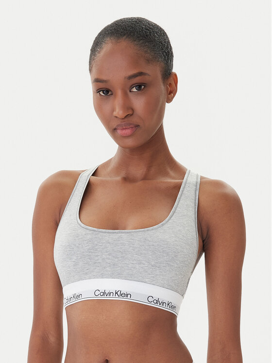 Calvin Klein Underwear Сутиен-топ LV00QF8493 Сив цвят на ниска цена