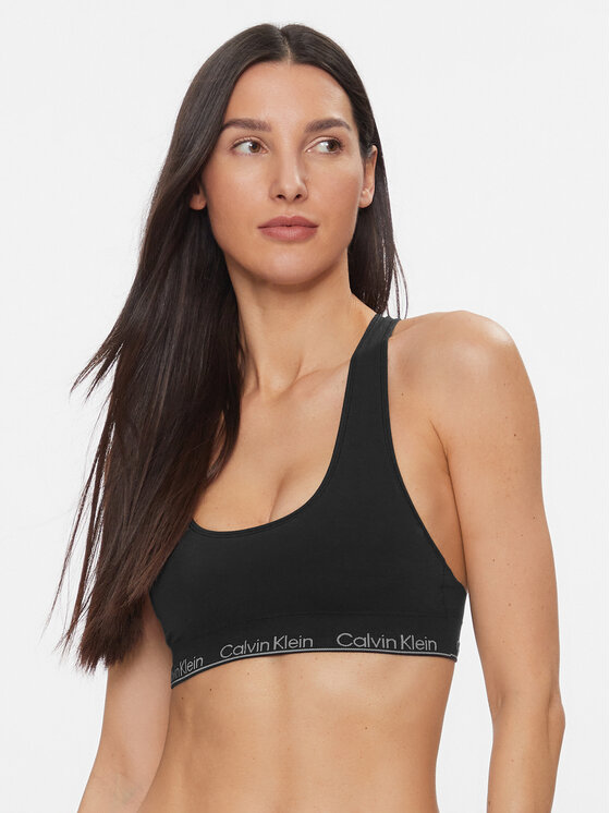 Calvin Klein Underwear Сутиен-топ Racerback Bralette 000QF7317E Черен цвят на ниска цена