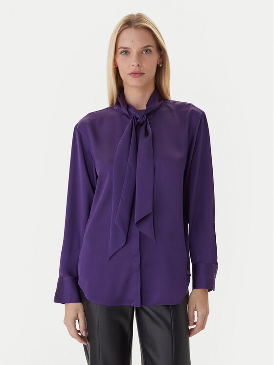 Calvin Klein Блуза LV044D125G Виолетов Regular Fit цвят на ниска цена