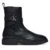 Calvin Klein Боти Ankle Boot W/ Metal Logo HW0HW02663 Черен цвят на ниска цена