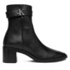 Calvin Klein Боти Block Heel Boot W/ Metal Logo HW0HW02591 Черен цвят на ниска цена