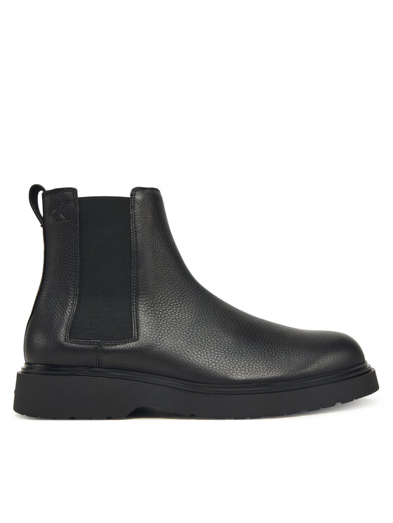 Calvin Klein Боти тип челси Combat Ess Chelsea Boot Lth YM0YM01374 Черен цвят на ниска цена