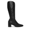 Calvin Klein Ботуши Block Heel Knee Boot Lth HW0HW02812 Черен цвят на ниска цена