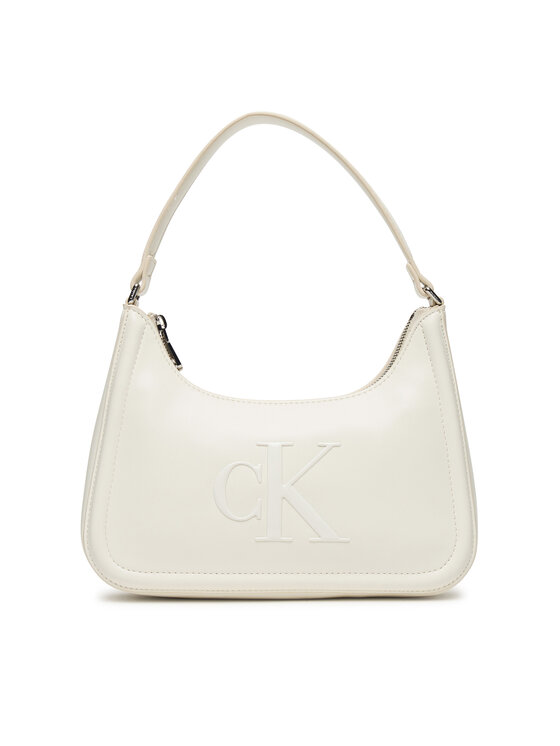 Calvin Klein Дамска чанта Bold Ck Small Shoulder Bag LV04F3230G Бял цвят на ниска цена