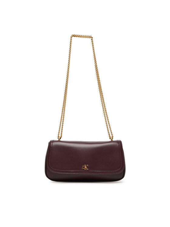 Calvin Klein Дамска чанта Ck Convertible Chain Small Bag LV04F3172G Бордо цвят на ниска цена