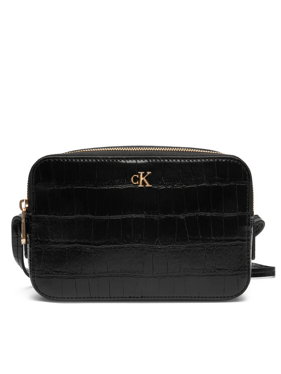 Calvin Klein Дамска чанта Ck Croc Camera Bag LV04F3285G Черен цвят на ниска цена