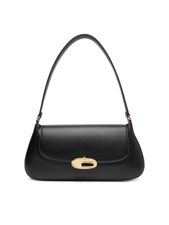 Calvin Klein Дамска чанта Hardware Flap Shoulder Bag LV04F3146G Черен цвят на ниска цена