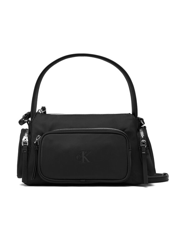 Calvin Klein Дамска чанта Pocket Nylon Bag W/ Strap LV04F3132G Черен цвят на ниска цена