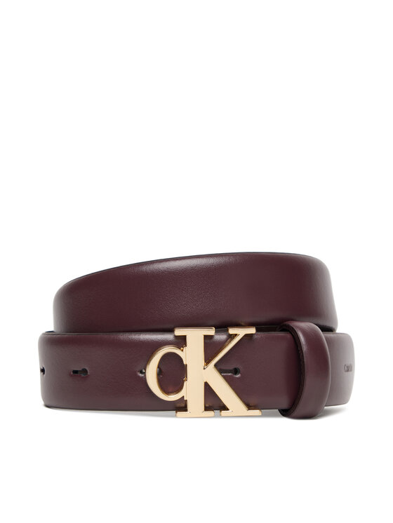 Calvin Klein Дамски колан Ck Buckle 30Mm Fixed Belt LV04F7054G Бордо цвят на ниска цена