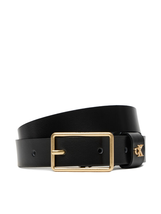 Calvin Klein Дамски колан Square Buckle Ck Loop 25Mm LV04F7050G Черен цвят на ниска цена