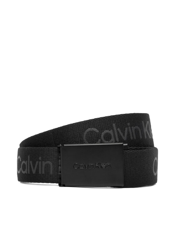 Calvin Klein Детски колан Calvin Logo Canvas Belt IU0IU00667 Черен цвят на ниска цена