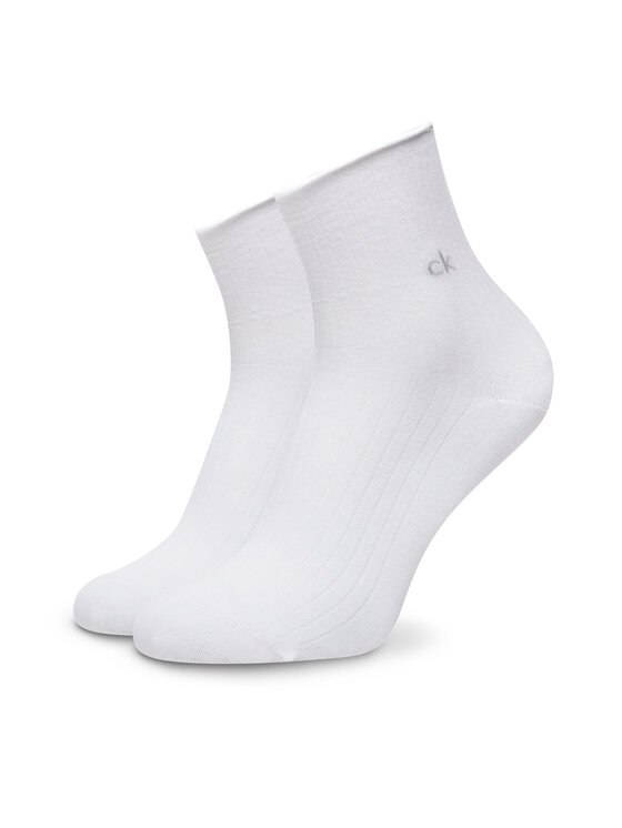 Calvin Klein Дълги чорапи 701229681 Бял цвят на ниска цена