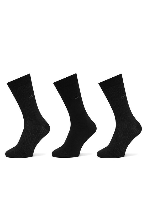 Calvin Klein Дълги чорапи 701235981 Черен цвят на ниска цена