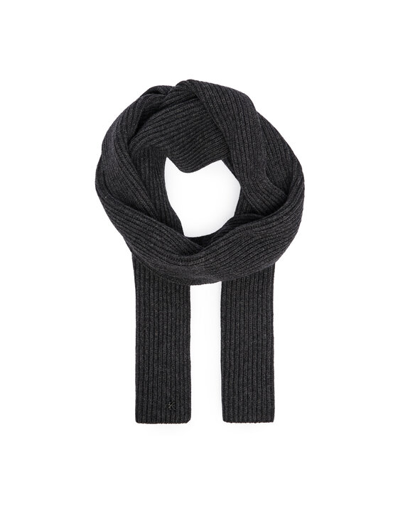 Calvin Klein Зимен шал Ck Metal Wool Rib Scarf LV04D8056G Сив цвят на ниска цена