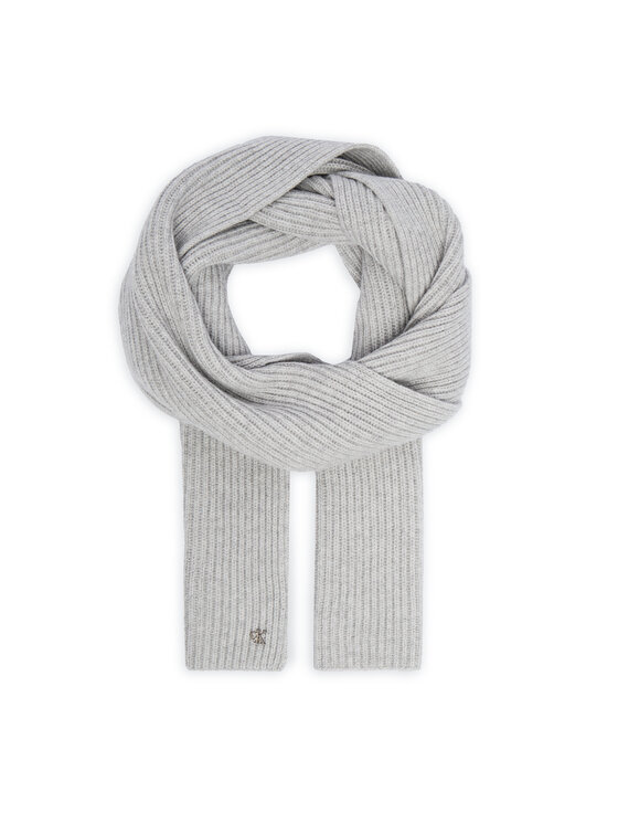 Calvin Klein Зимен шал Ck Metal Wool Rib Scarf LV04D8056G Сив цвят на ниска цена