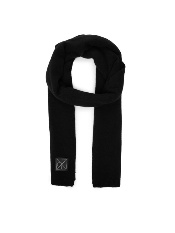 Calvin Klein Зимен шал Emblem LV04D8014G Черен цвят на ниска цена